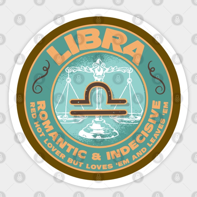 Funny Libra Zodiac Unique Design Sticker by screamingfool